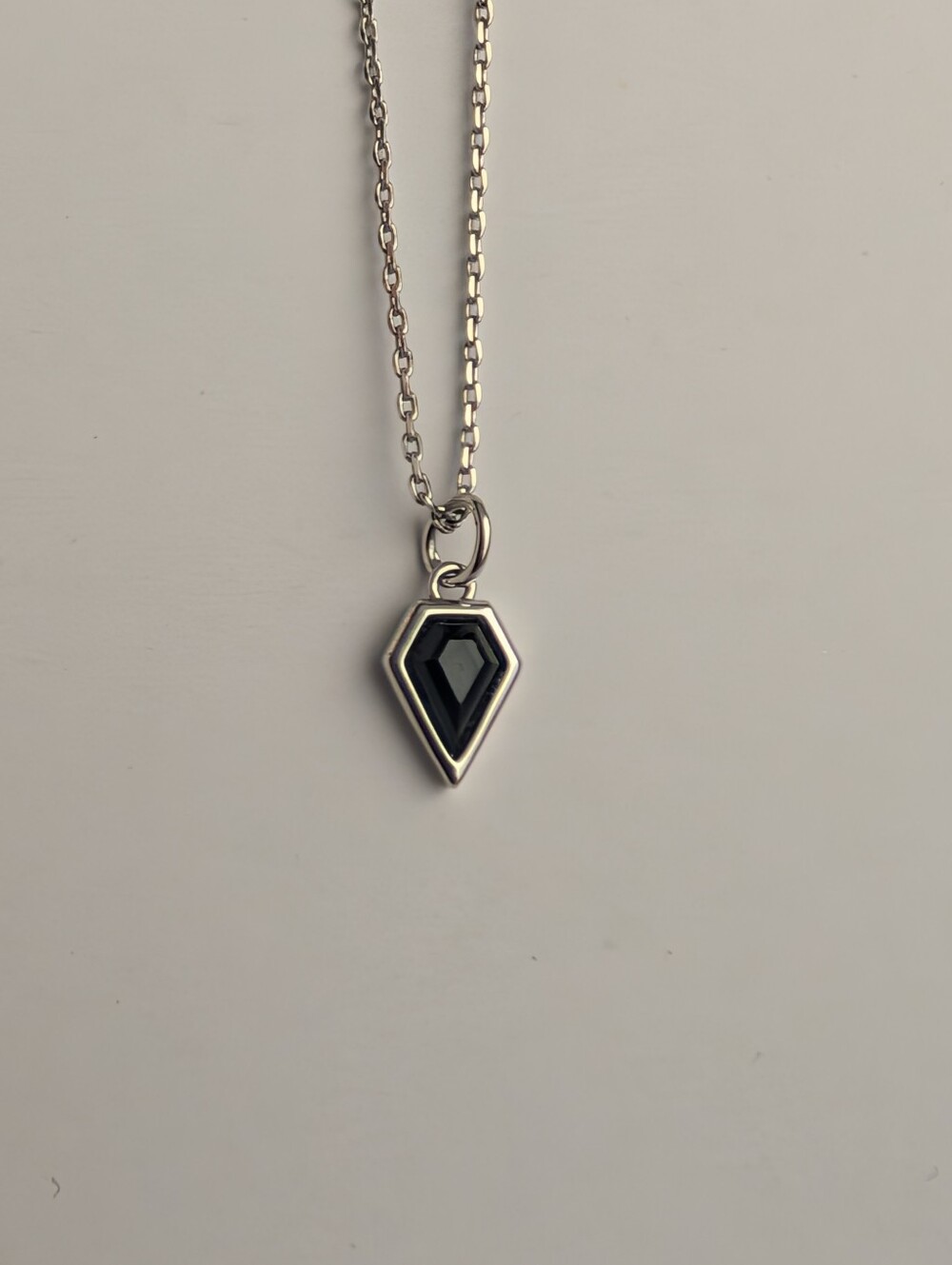Bundle Free Item - "Coffin" Shaped Silver Necklace